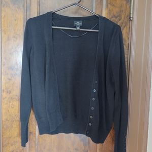 Worthington black button up sweater
